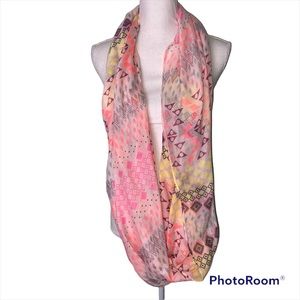 Multicolor Geometric Print Bohemian Aztec Infinity Scarf Wrap